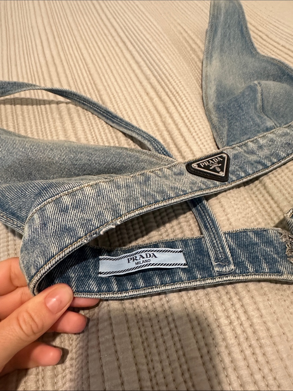 Prada Denim Bralette Crop Top - Picture 3 of 6